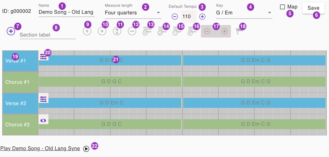 Song editor tool